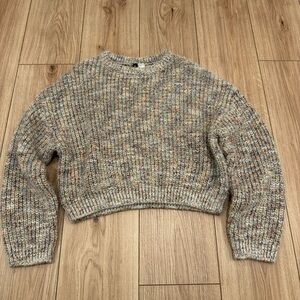 Divided Multicolor Cropped Sweater